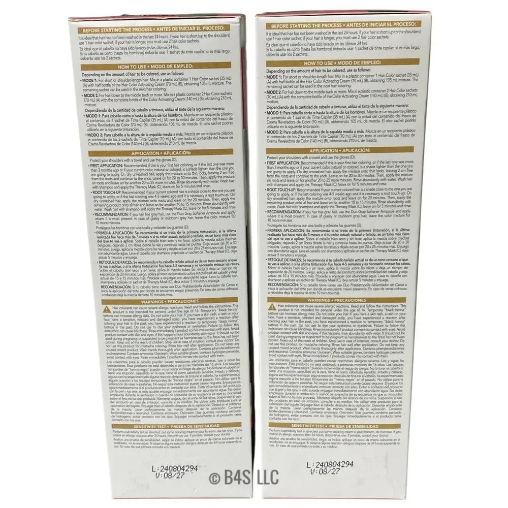 PlusCosmetica DUO Hair Dye 3 Dark Brown Permanent Color , 2 Pack, Exp 08/27